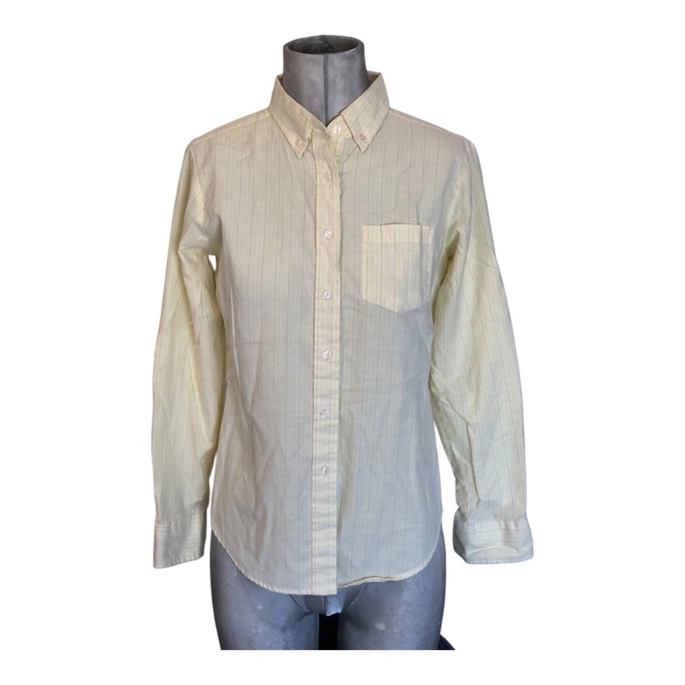 VTG Women’s Button-Down Shirt in Pale Yellow Stripe